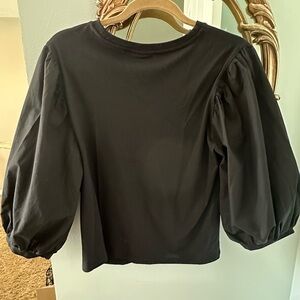 Topshop Black Puff Sleeve Blouse